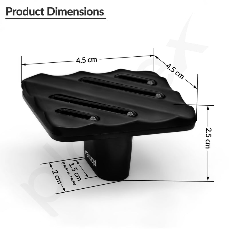 Plantex Knobs for Drawers/Drawer Knobs for Cabinets/Pull-Push Knobs for Kitchen/Bedroom Drawer - Pack of 4 (SH-434, DC-Black & Z-Black)-2