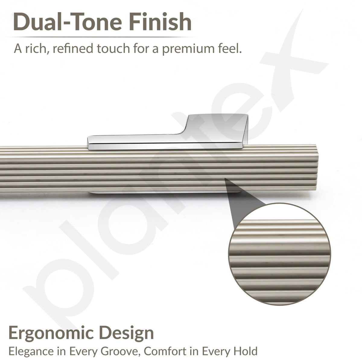 Plantex Cabinet Handle/Kitchen Cabinet Door Handle/Wardrobe/450 mm Cupboard Handle/Door Pull-Push Handle for Home/Office - Pack of 2 (Satin White & Chrome)-4