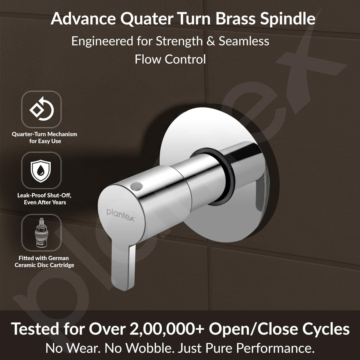 Plantex 25 mm Pure Brass Flush Valve for Toilet with Brass Wall Flange & Teflon Tape-7 Year Warranty/Angle Cocke for Bathroom (FLO-820-Chrome)-2