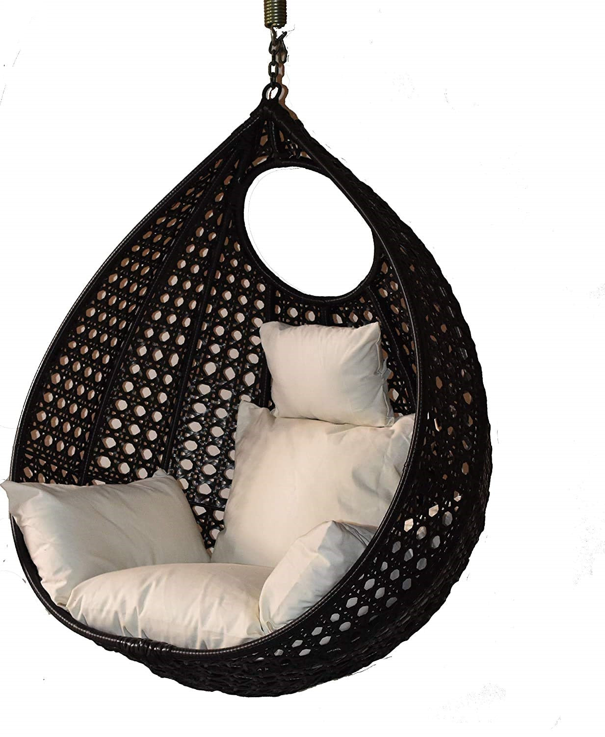 Gallo Single Seater Hanging Swing Without Stand For Balcony , Garden Swing (Black)