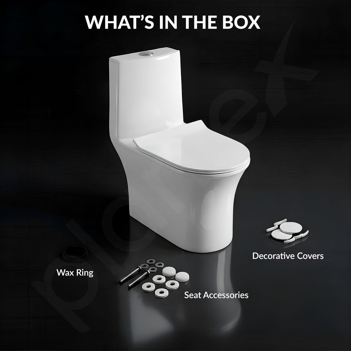 Plantex Ceramic Commode For Toilet/One Piece Western Commode With Rimless Siphonic Flush/Commode With Soft Closing Toilet Seat - S Trap - (Hexa, White)-3