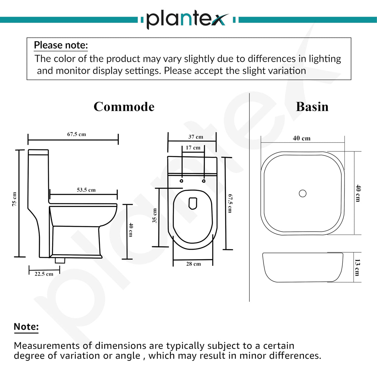 Plantex Ceramic One Piece Commode with Washbasin/Rimless Western Toilet/Bathroom Wash Basin/S Trap Commode for Bathroom - (Choco)-4