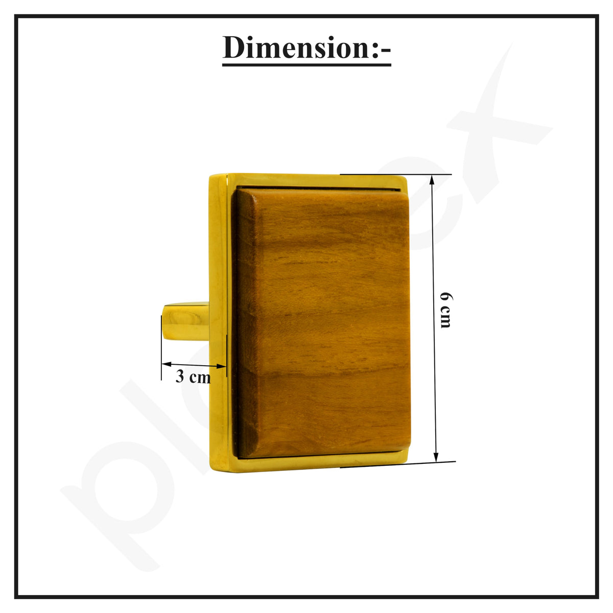 Plantex Knobs for Drawer | Square Drawer Knobs | Knobs for Cabinets | Pull-Push Knobs for Kitchen & Bedroom Drawer - Pack of 3 (Big, Gold & Wood)-3
