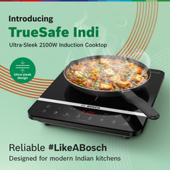 Bosch TrueSafe 2100W Ultra-Sleek Induction Cooktop with Touch Panel, Black