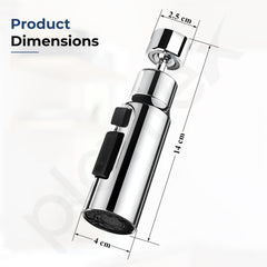 Plantex Tap Extension for Kitchen Sink/360° Swivel Kitchen Sink Faucet Aerator/3 Anti-Splash Modes Sprayer/Upto 70% Water Saving - Pack of 1 (Chrome)-2