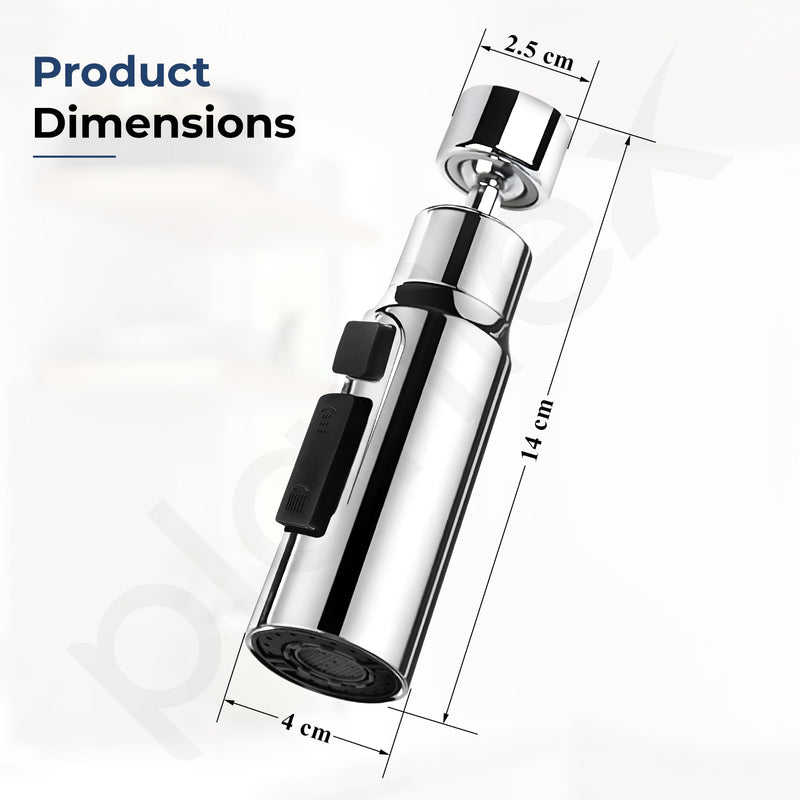 Plantex Tap Extension for Kitchen Sink/360° Swivel Kitchen Sink Faucet Aerator/3 Anti-Splash Modes Sprayer/Upto 70% Water Saving - Pack of 1 (Chrome)-2