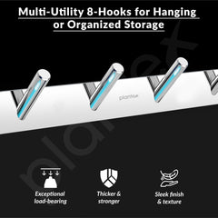 Plantex Wall Hooks for Hanging Cloth/Stainless Steel Towel Hangers/Bathroom Robe Hooks/Door Hangers/Round Wall Hook/Hook Rail for Hanging Keys - 8 Hooks (Pack of 3, Chrome)-5