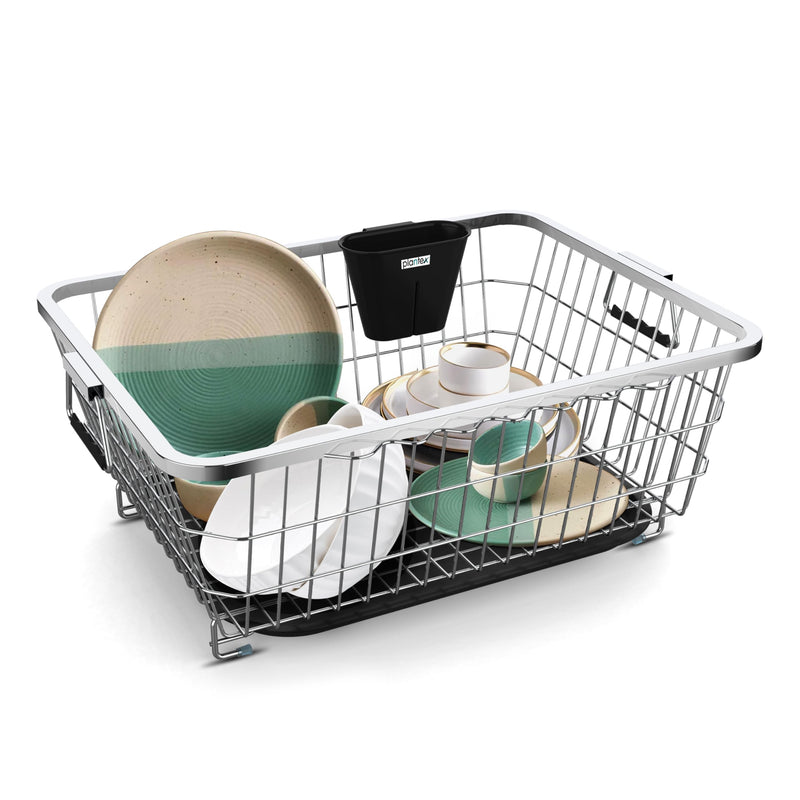 Plantex Stainless Steel Dish Drainer Basket for Kitchen Utensils/Dish Drying Rack with Drainer/Plate Stand/Bartan Basket (Size-56 x 43 x 22 cm)-1