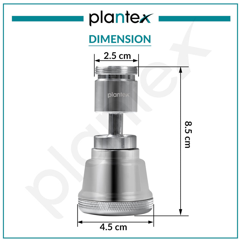 Plantex Pure Brass Tap Extension for Kitchen Sink/3 Anti-Splash Modes/Upto 80% Water Saving/Kitchen Tap Extender/Fits F22 and M24 mm Tap (XL-3012-Chrome)-3