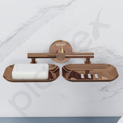 Plantex Galaxy 304 Grade Stainless Steel Rectangular Double Soap Holder for Bathroom/Soap Stand/Soap Holder/Soap Storage/Bathroom Accessories (PVD Rose Gold)-3