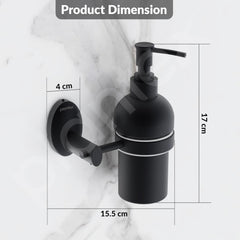 Plantex Liquid Soap Dispenser for Bathroom/304 Grade Stainless Steel Wall Mount handwash Dispenser/Shampoo Dispenser/Bathroom Accessories - Oreva (Black)-3