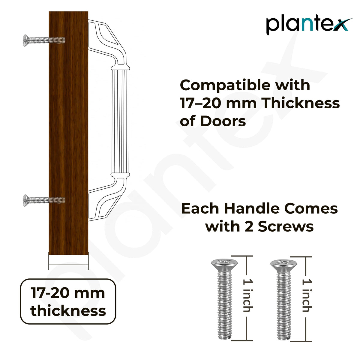 Plantex Aluminium Cabinet Handle/450mm Wardrobe Handle for Home/Cupboard Door Pull-Push Handles for Office - Pack of 2 (Black)-5