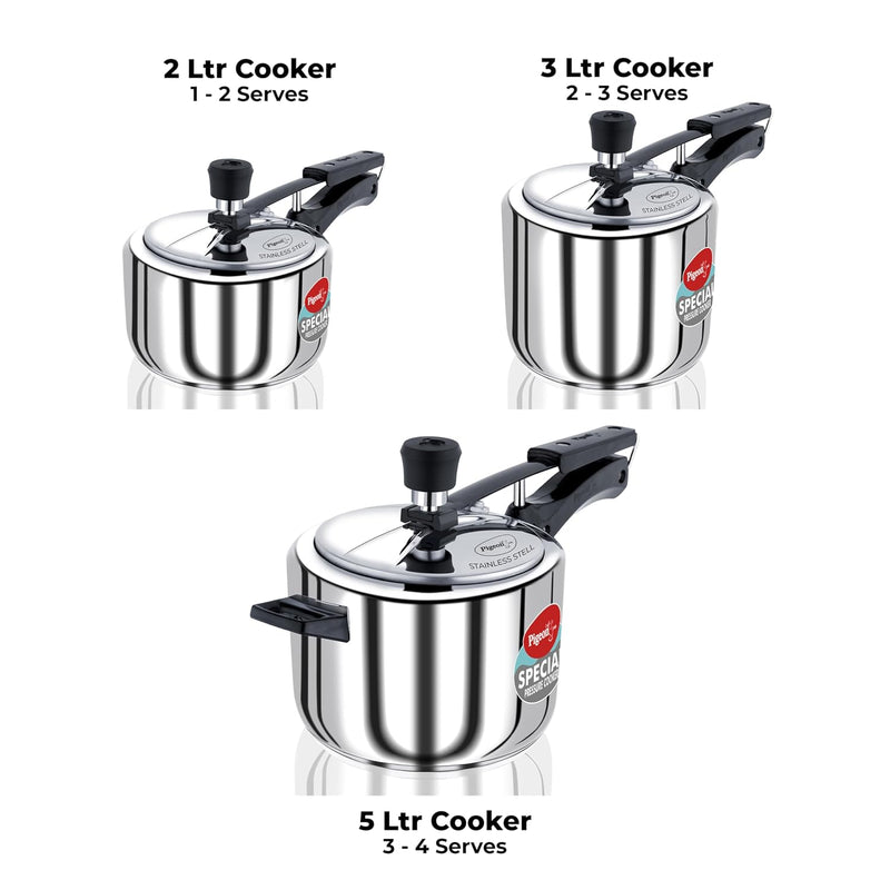 Pigeon by Stovekraft 2 Litre Special Stainless Steel Inner Lid Induction Base Pressure Cooker (Silver) BIS Certified