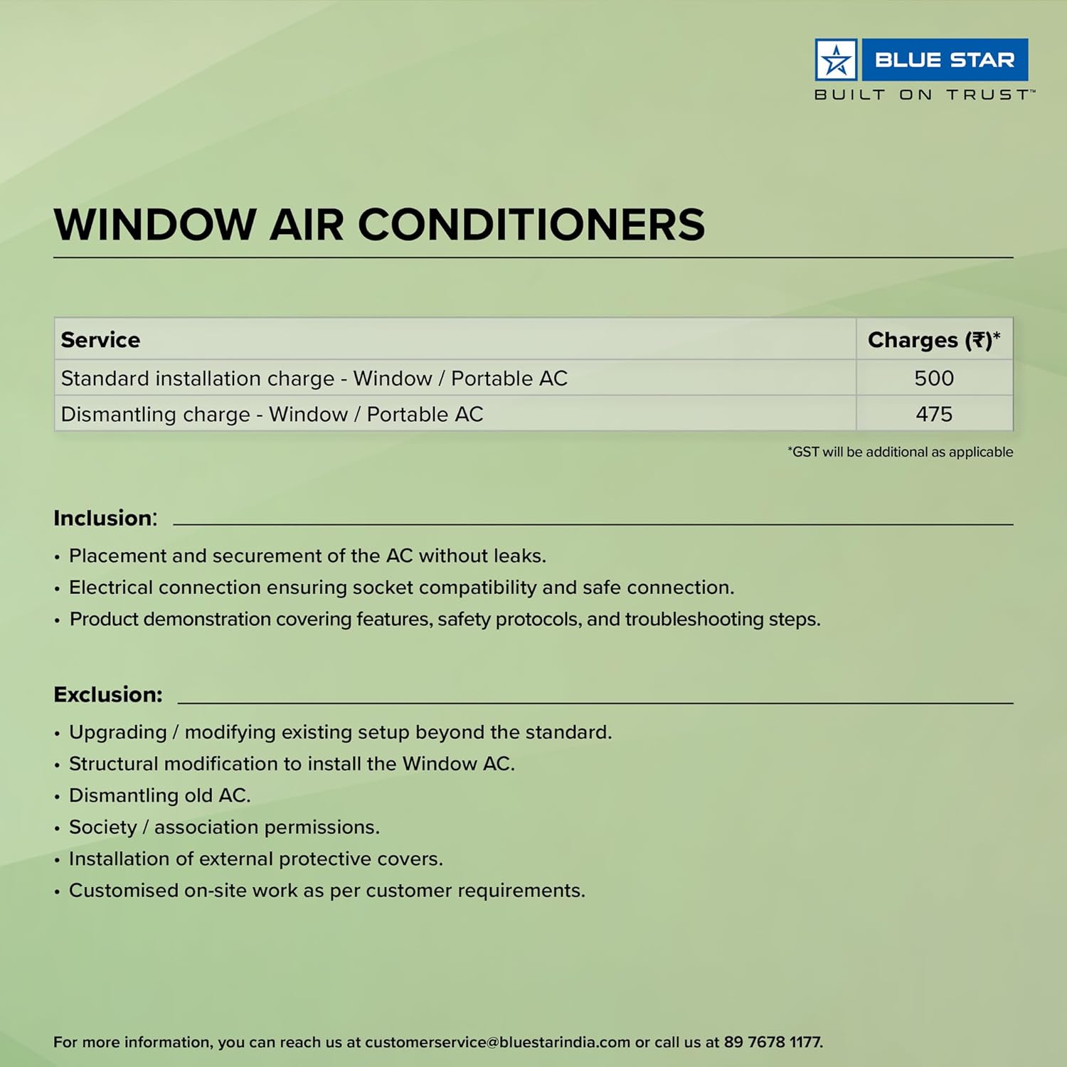 Blue Star 2 Ton 3 Star Inverter Window AC (Copper, Turbo Cool, Fan Modes-Auto/High/Medium/Low, Hydrophilic Blue Fins, Dust Filters, Self-Diagnosis, WID324L, White)