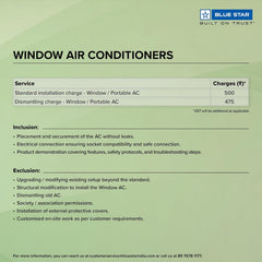 Blue Star 2 Ton 3 Star Inverter Window AC (Copper, Turbo Cool, Fan Modes-Auto/High/Medium/Low, Hydrophilic Blue Fins, Dust Filters, Self-Diagnosis, WID324L, White)