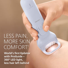 Philips Epilator Series 8000 - Cordless Wet & Dry Electric Epilator for Legs and Body, with ProGuide (BRE708/00)
