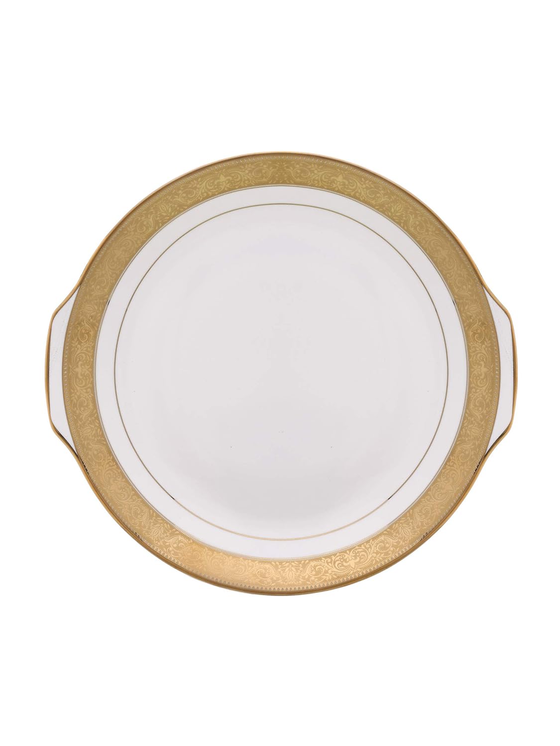 Clay Craft Fine Ceramic New Georgian Dinner Set of 40 Pieces, Enchanting Gold, for Family of 6, Dinner Set Ceramic, Crockery Set, Dining Set for Dinner, Plates and Bowls Set, Crockery Set for Gift