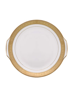 Clay Craft Fine Ceramic New Georgian Dinner Set of 40 Pieces, Enchanting Gold, for Family of 6, Dinner Set Ceramic, Crockery Set, Dining Set for Dinner, Plates and Bowls Set, Crockery Set for Gift