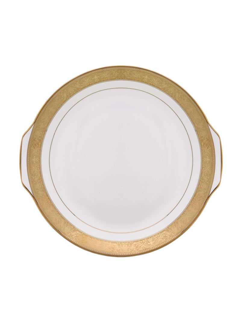 Clay Craft Fine Ceramic New Georgian Dinner Set of 40 Pieces, Enchanting Gold, for Family of 6, Dinner Set Ceramic, Crockery Set, Dining Set for Dinner, Plates and Bowls Set, Crockery Set for Gift