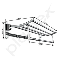Plantex Folding Towel Hanger for Bathroom/24 InchTowel Rack/Towel Rod for Bathroom/Towel Holder/Bathroom Accessories (Chrome) Pack of 2-3