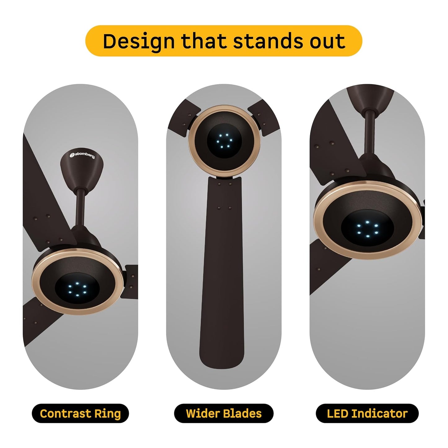 atomberg Erica Artesta 1200mm India's No.1 BLDC Ceiling Fan with Remote | BEE 5-star | Best Air Delivery | Low noise | LED Speed Indicator | 3 Years Warranty| Blaze Brown