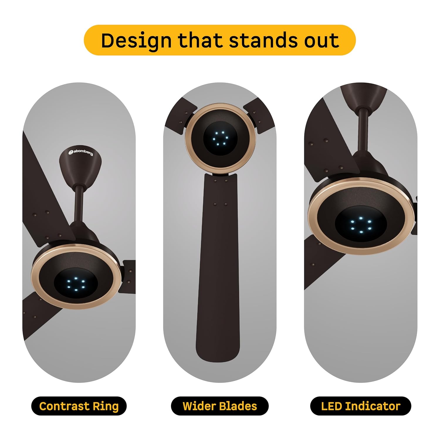 atomberg Erica Artesta 1200mm India's No.1 BLDC Ceiling Fan with Remote | BEE 5-star | Best Air Delivery | Low noise | LED Speed Indicator | 3 Years Warranty| Blaze Brown