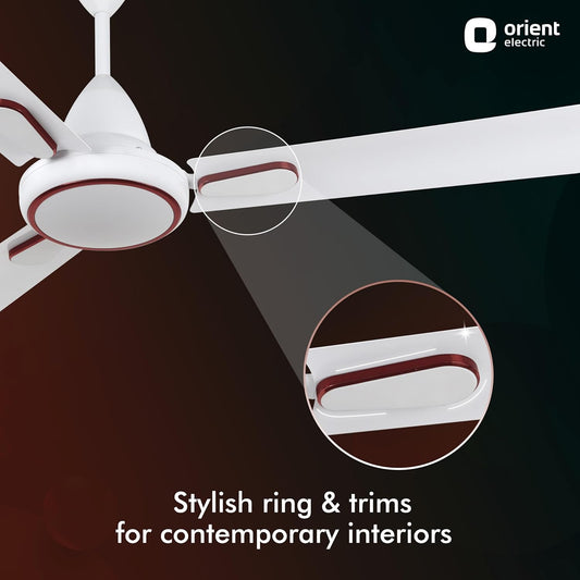 Orient Electric 1200 mm Hector Deco| Ceiling fan with Remote| Decorative ceiling fan with stylish ring & trims| Saves up to 50% on electricity bills| 5 years warranty BLDC ceiling fan| White