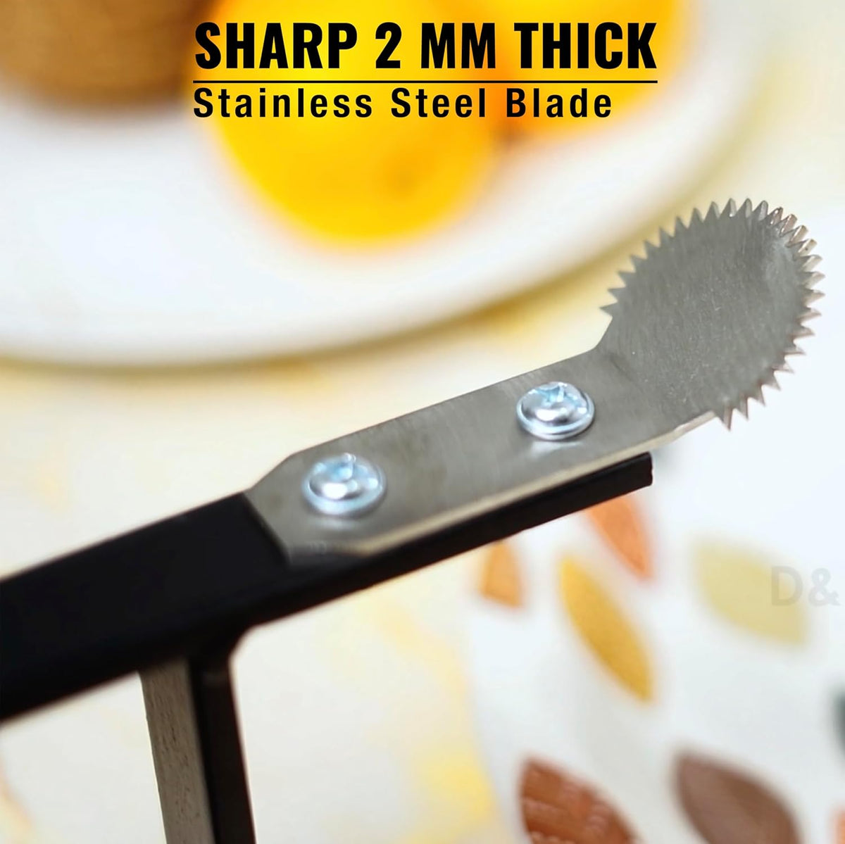 D&V Engineering Heavy-Duty Table-Mount Coconut Scraper & Grater | Sharp 2 mm Stainless Steel Blade, Durable Metal Frame | Easy, Fast Coconut Grating | Fits Up to 3-Inch Slabs, Black Frame