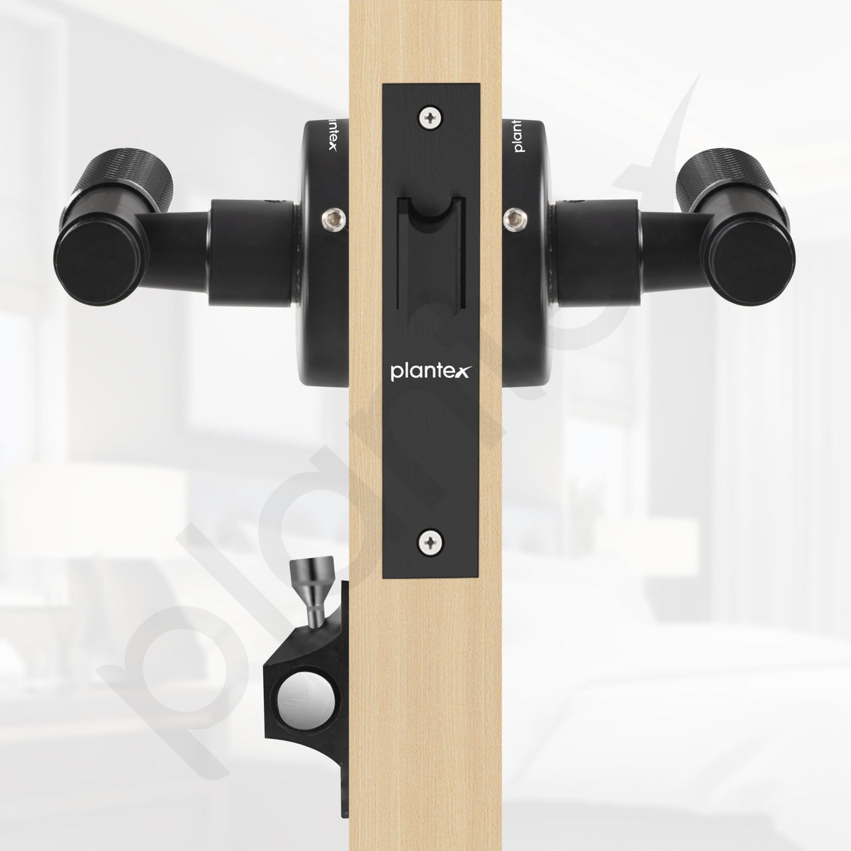 Plantex Heavy Duty Bathroom Door Lock/Mortise Keyless Handle Set for Home/Store Room/Bathroom/Balcony/Office with Baby Latch (Black)-4