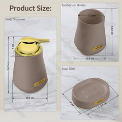 Plantex Ceramic Bathroom Set - Soap Holder for Bathroom/Liquid Soap Dispenser/Tumbler Holder/Toothbrush Holder/Handwash Dispenser - 3 Pcs Set (Model APS-NZBA-403)-5
