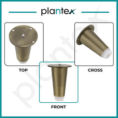 Plantex Heavy Duty Stainless Steel 4 inch Sofa Leg/Bed Furniture Leg Pair for Home/Furniture Legs for Table/Support Legs/Sofa Furniture Leg (Brass Antique) Set of 10 Pcs-5