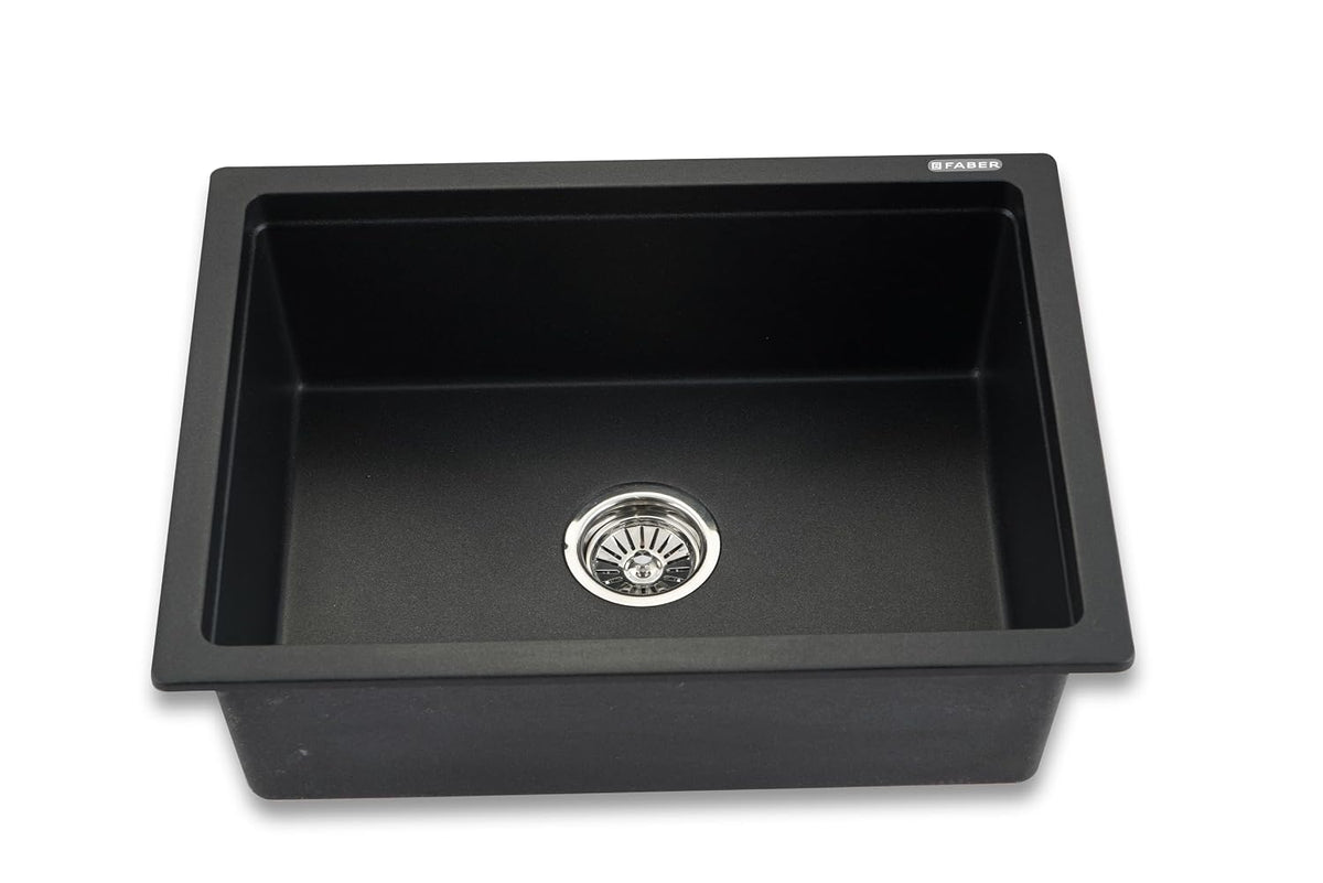 Faber Verona Ingranite24"X18"Single Bowl Sink|Includes Plumbing Waste Kit|25 Years Warranty|Silent,Scratch,Dent&Heat Res