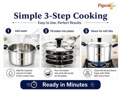Pigeon Desire Stainless Steel Idli Cooker | ISI Certified Steamer Pot