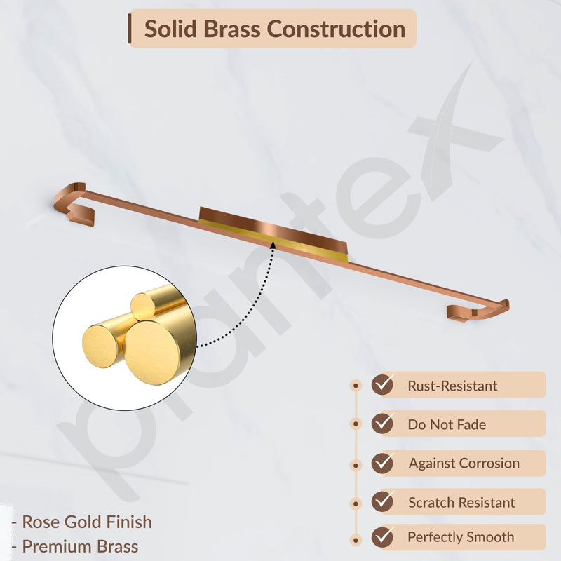 Plantex Smero Pure Brass Towel Hanger for Bathroom/Towel Stand/Single Towel Rod/Bathroom Accessories - Smart (24 Inch-PVD Rose Gold)-2