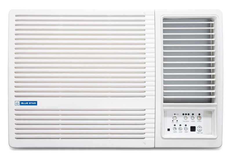 Blue Star 2 Ton 3 Star Fixed Speed Window AC (Copper, Turbo Cool, Humidity Control, Fan Modes-Auto/High/Medium/Low, Hydrophilic Blue Fins, Dust Filters, Self-Diagnosis, WFA324LN, White)