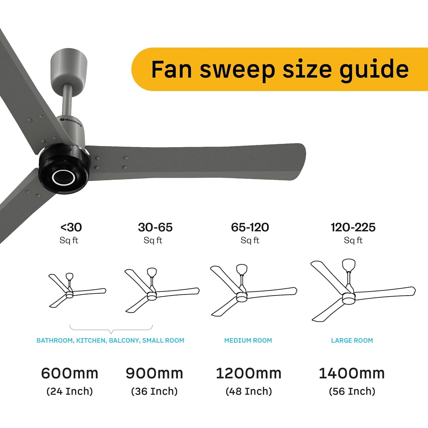 atomberg Renesa Elite Smart 1200mm Voice Enabled BLDC Ceiling Fan with Remote Control | BEE 5 star | High Air Delivery with Moonbeam LED Light | Designer Fan | 5 Year Warranty | Sand Grey