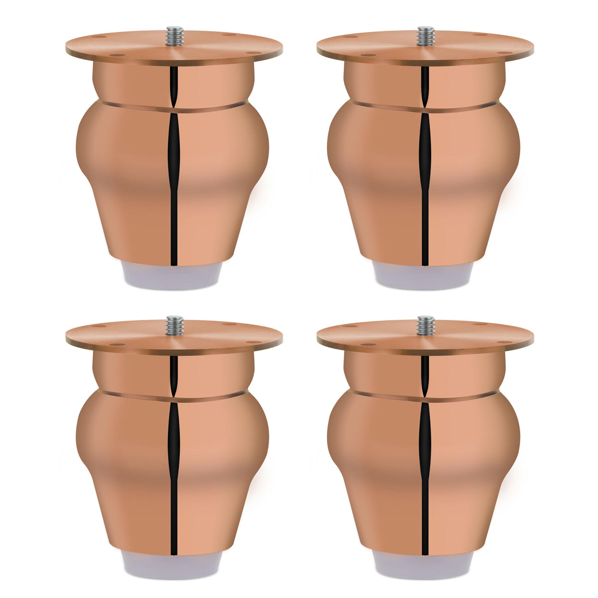 Plantex Heavy Duty Stainless Steel 3 inch Sofa Leg/Bed Furniture Leg Pair for Home/Furniture Legs for Table/Sofa Support Legs/Furniture Leg (Rose Gold) Set of 4 Pcs