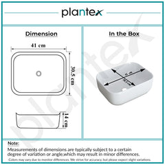 Plantex Ceramic Wash Basin for Bathroom/Table Top Washbasin with 10 Years Glaze Warranty by Plantex/Counter Top Basin/Basin for Restaurant/Hotel (Glossy White - 16 x 12 x 5.5 inch)-3
