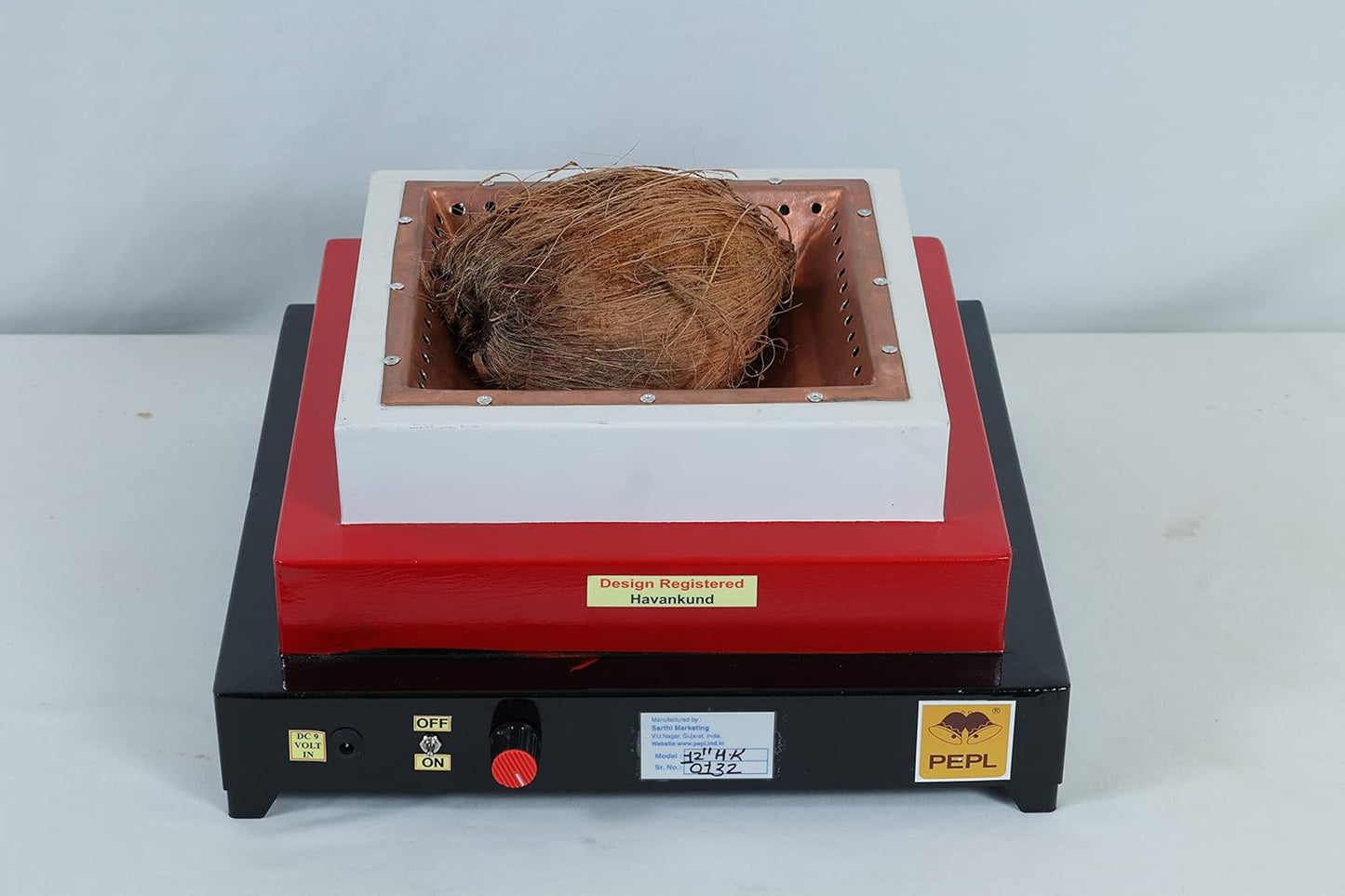 PEPL Mild Steel Bio flame Smokeless Havan Kund 12" Diagonal, Multicolour, Eco Friendly Pollution Free - Medium 12 Inch