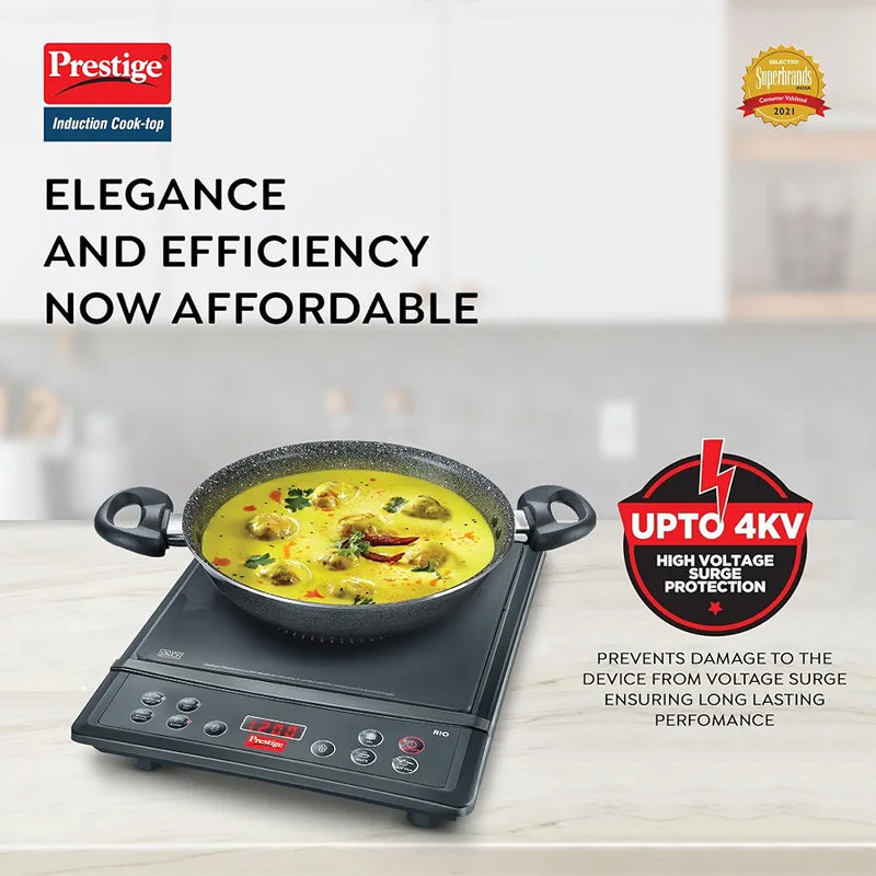 Prestige Rio ICT 1200W Ceramic Induction Cooktop with Indian Menu Options 