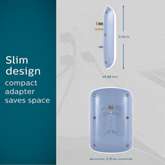 Philips 6 Outlet Surge Protector Outlet Adapter, Wall Tap Power Strip, Protected Indicator Light, 125V AC (SPP3461WA/37)