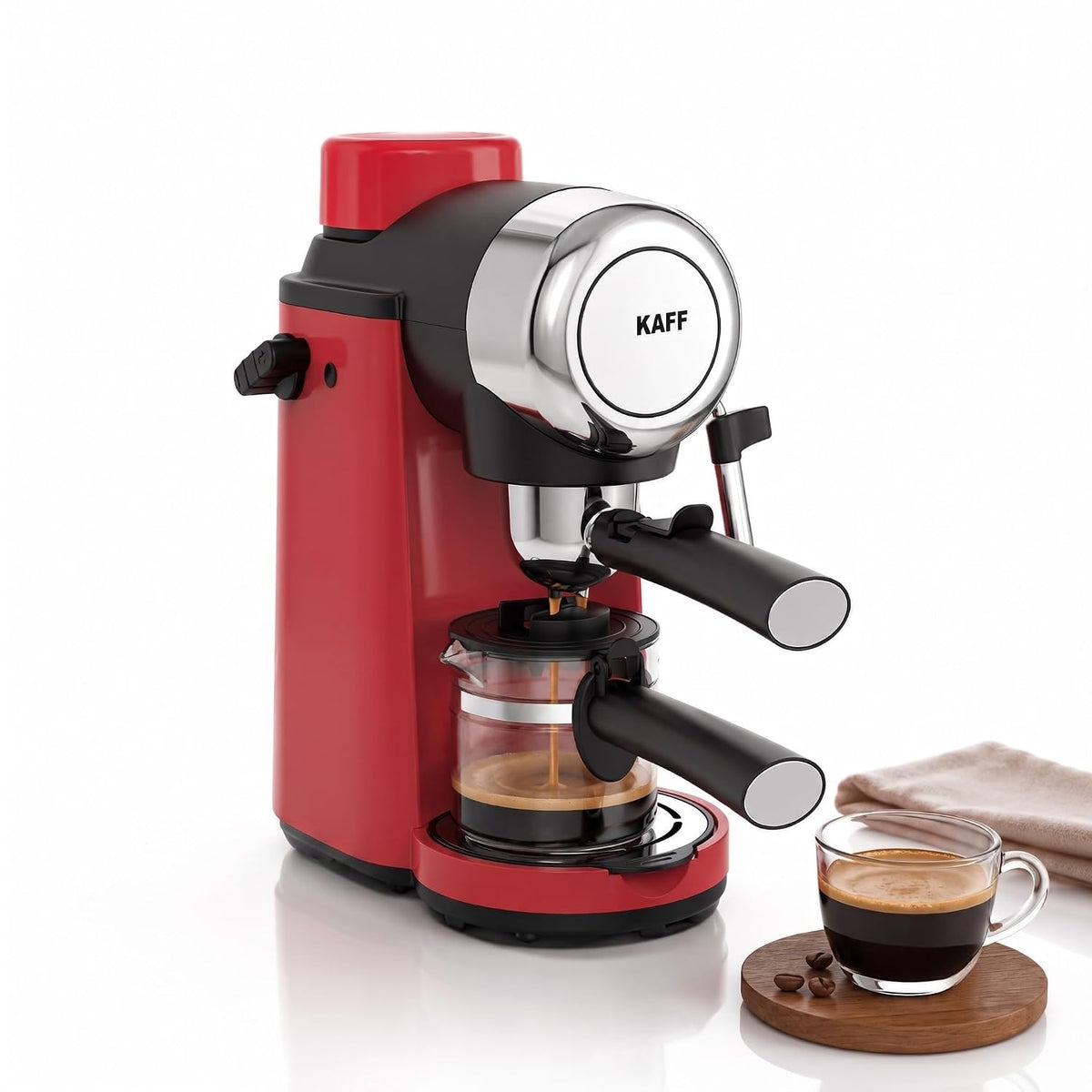 Kaff VIENNA 800 Watts Espresso, Cappuccino and Latte Coffee Maker, Glass Carafe Jar, 750W, with Automatic Pressure-Relea