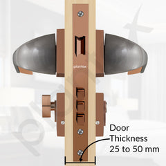 Plantex Heavy Duty Mortise Lock/Main Door Lock/Door Handle Set for Home/Office - Door Accessories- (APS-PT-009- Rose Gold - Satin)-5