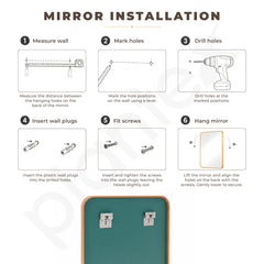 Plantex Aluminium Frame Mirror for Wall/Rectangle Wall Mount Mirror for Bedroom/Dressing Room/Living Room/Entryway - (20x28 Inch-Gold)-4