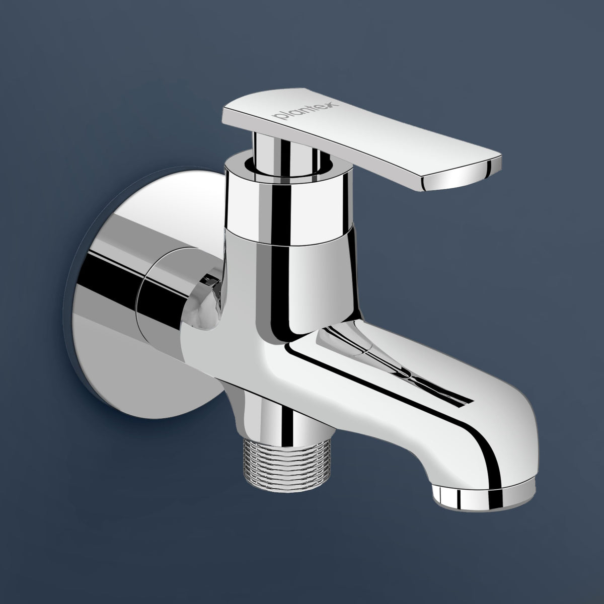 Plantex Pure Brass 2 in 1 Tap for Washing Machine/2-Way Bib Cock for Bathroom with Wall Flange & Teflon Tape - (Chrome, 3507-1)-1