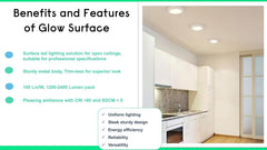 Philips LED Glow Surface Downlight Metal Body, Trim Less Sleek and Energy-efficient Surface Mount Light (3000k - Warm white, B0FLQ978LS)