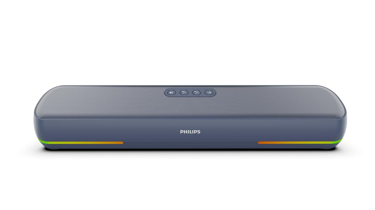 Philips SPA4124BL/94 Wireless Bluetooth Speaker, 20W, 8H Playtime, Bluetooth 5.1, TWS Mode, RGB Light