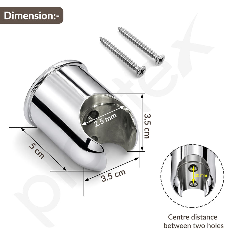 Plantex Hand Shower Holder for Bathroom/Adjustable Handheld Shower/Wand Holder/Wall Mount Bracket - Pack of 2 (Chrome)-5