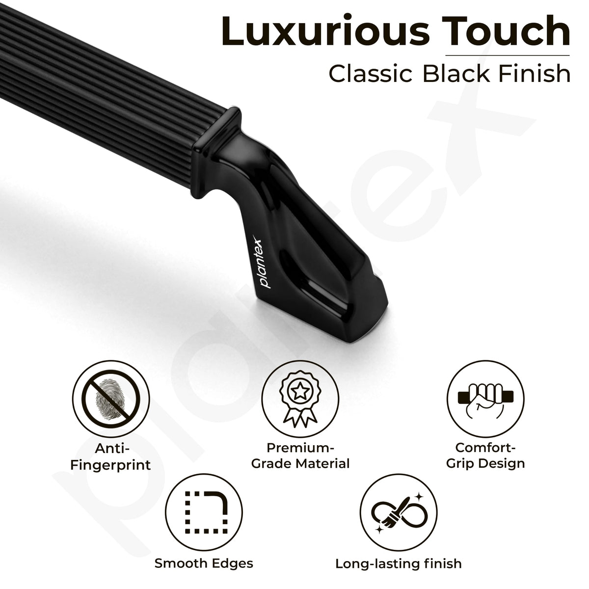 Plantex Aluminium Cabinet Handle/450mm Wardrobe Handle for Home/Cupboard Door Pull-Push Handles for Office - Pack of 2 (Black)-3