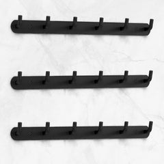 Plantex Wall Hooks for Hanging Cloth/Stainless Steel Towel Hangers/Bathroom Robe Hooks/Door Hangers/Wall Hook Rack/Hook Rail for Hanging Keys - 6 Hooks (Pack of 3, Black)-1